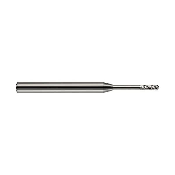 Harvey Tool 0.0620 in. 1/16 Cutter dia. x 0.1860 in. x 1/2 in. Reach Carbide Ball End Mill, 4 Flutes 734962 - main